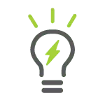 EnerWisely, light bulb icon, take the free online energy audit and get personalized saving tips