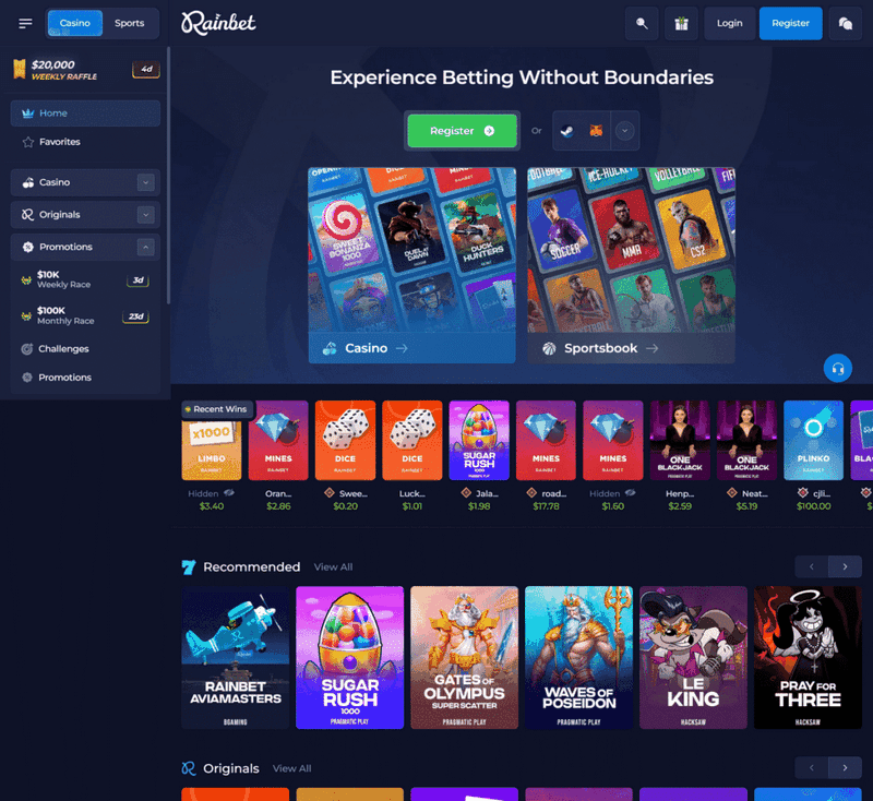 Popular games at Rainbet